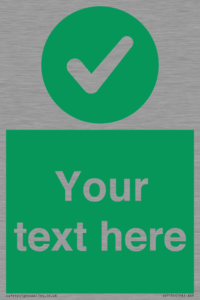 Custom green background, green circle with tick